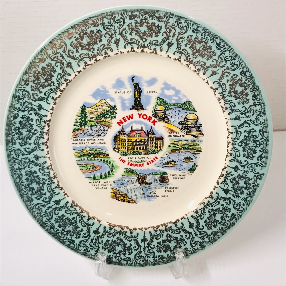 Vintage 10.5” New York Empire State Souvenir Collector Decorative Plate